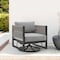 Armen Living Cuffay Outdoor Patio Swivel Glider Lounge Chair in Black Aluminum with Gray Cushions 840254332454 - alternate 4